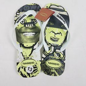 Men's Havaianas Cartoon Character Flip Flops Sandals Dorm Beach Size 13 NWT